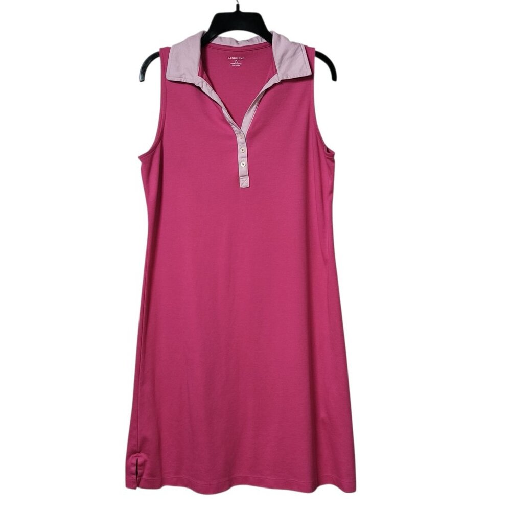 Lands' End  Polo Collared Sleeveless Tennis Shirt Dress Women Medium 10-12